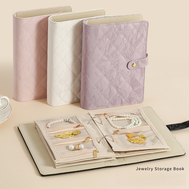 Jewelry Making Journal - Removable Binder-style Jewelry Storage Book, Quilted