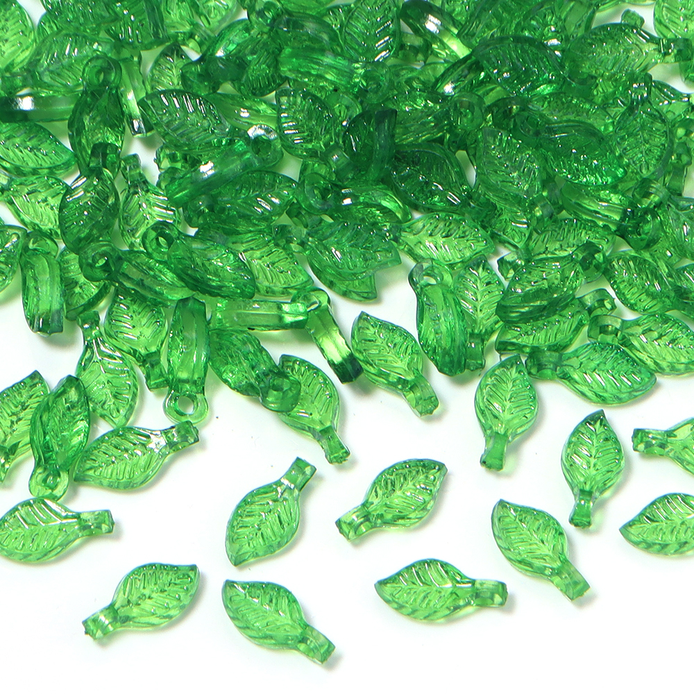 Crystal Bead Mix - 200pcs/lot Green Leaves Glass Beads Pendant