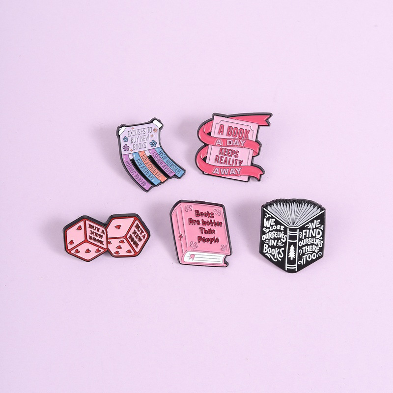 Jewelry Making Journal - 5Pcs Book Lover Enamel Pins Set