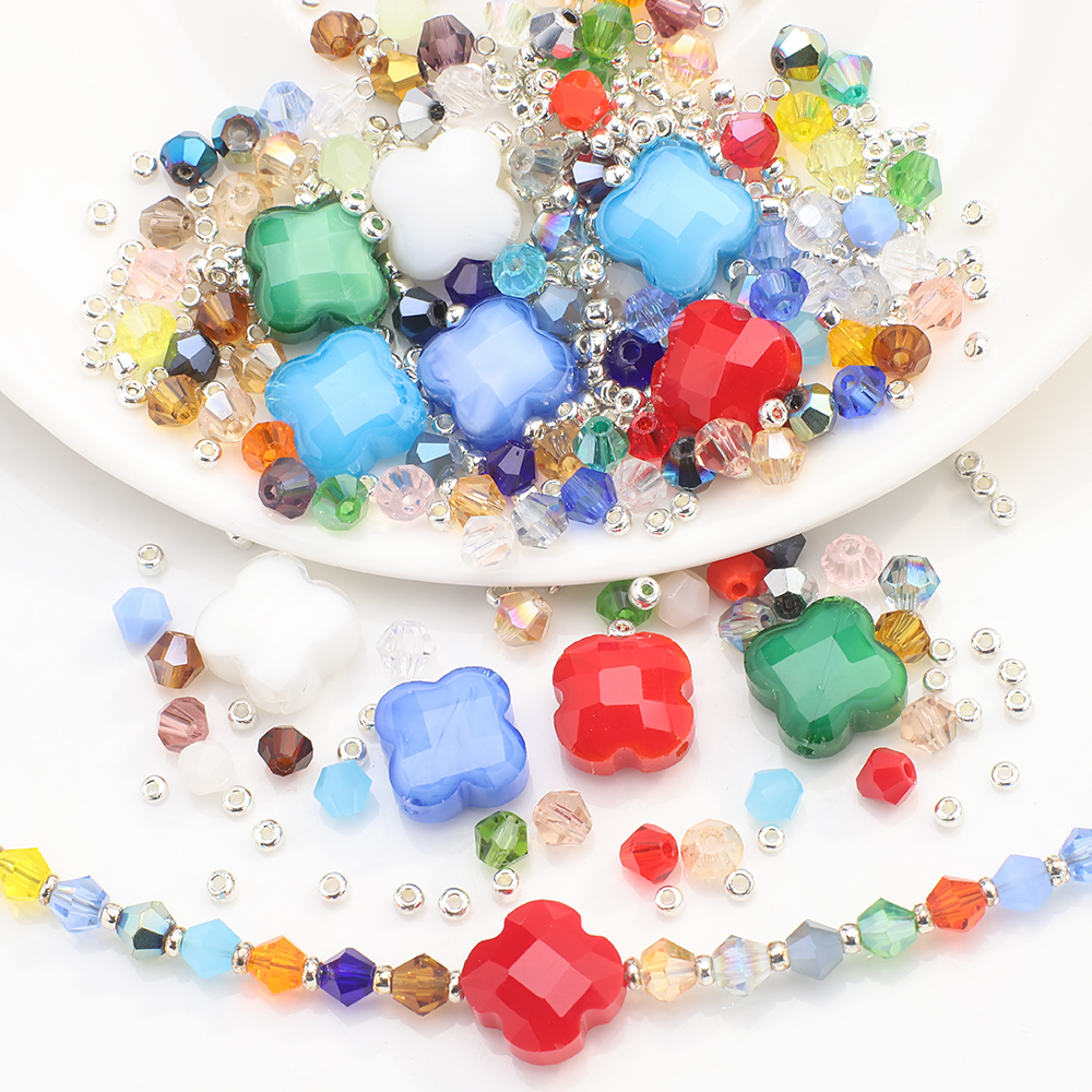 Mix Clover Petal Shape Glass B - Crystal Bead Mix avaliação e preço