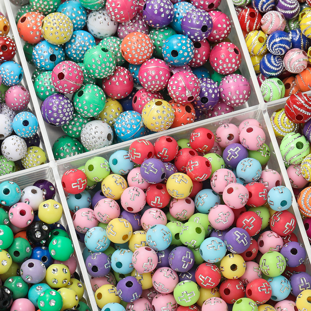 50/100Pcs 8/10mm Round mixed C - Crystal Bead Mix avaliação e preço