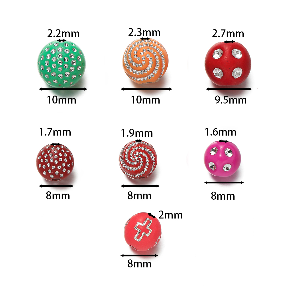50/100Pcs 8/10mm Round mixed C - Crystal Bead Mix avaliação e preço