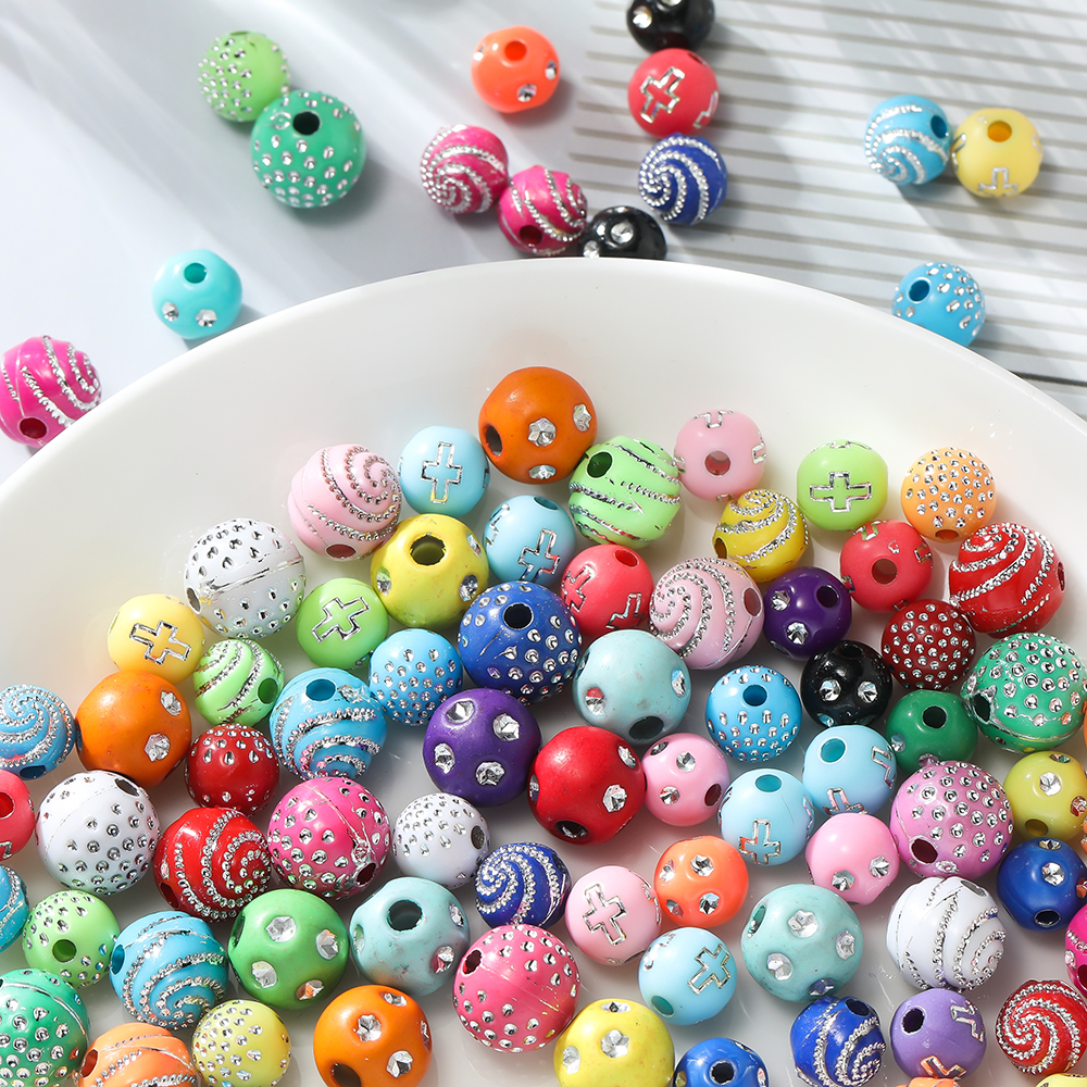 50/100Pcs 8/10mm Round mixed C - Crystal Bead Mix avaliação e preço