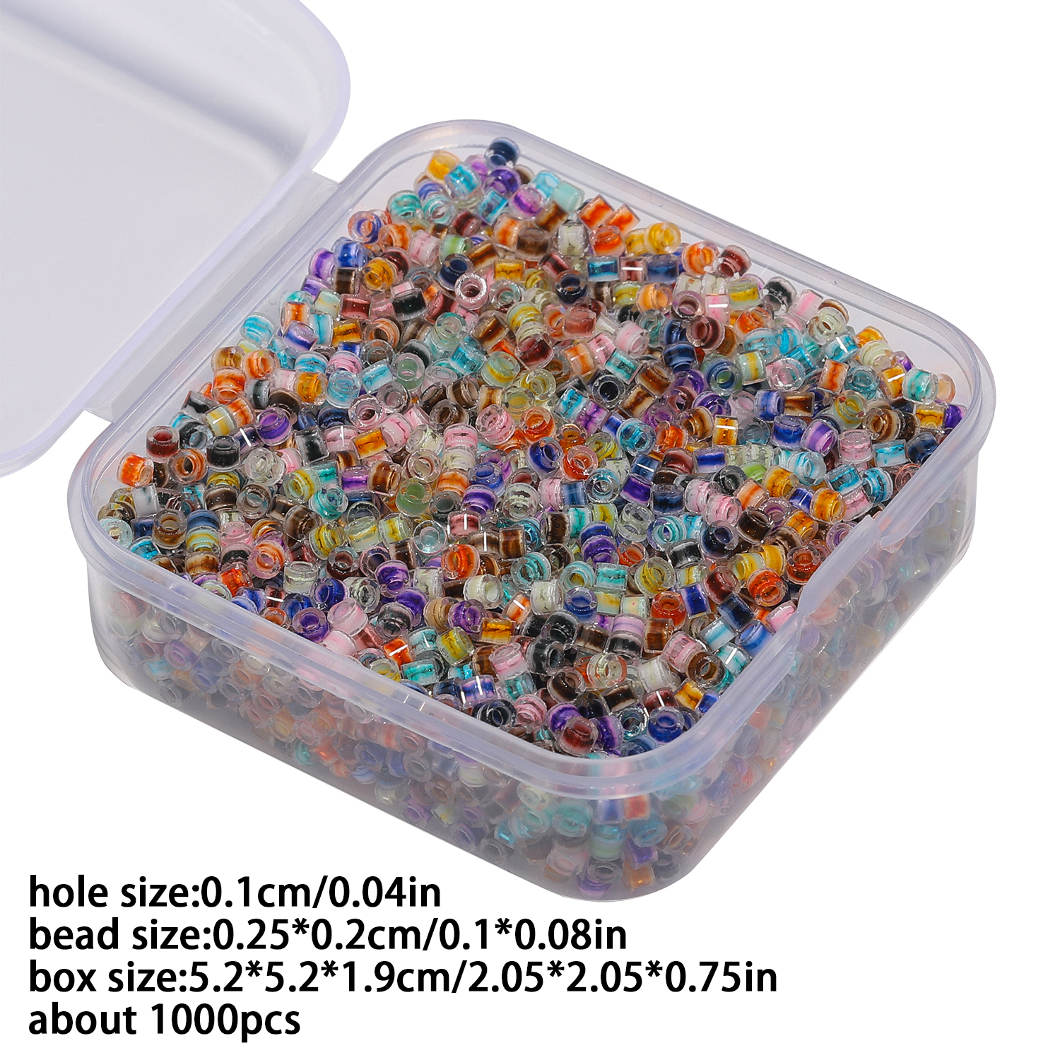 1000pcs/box 2.5mm Stripe Glass - Seed Bead Tube avaliação e preço