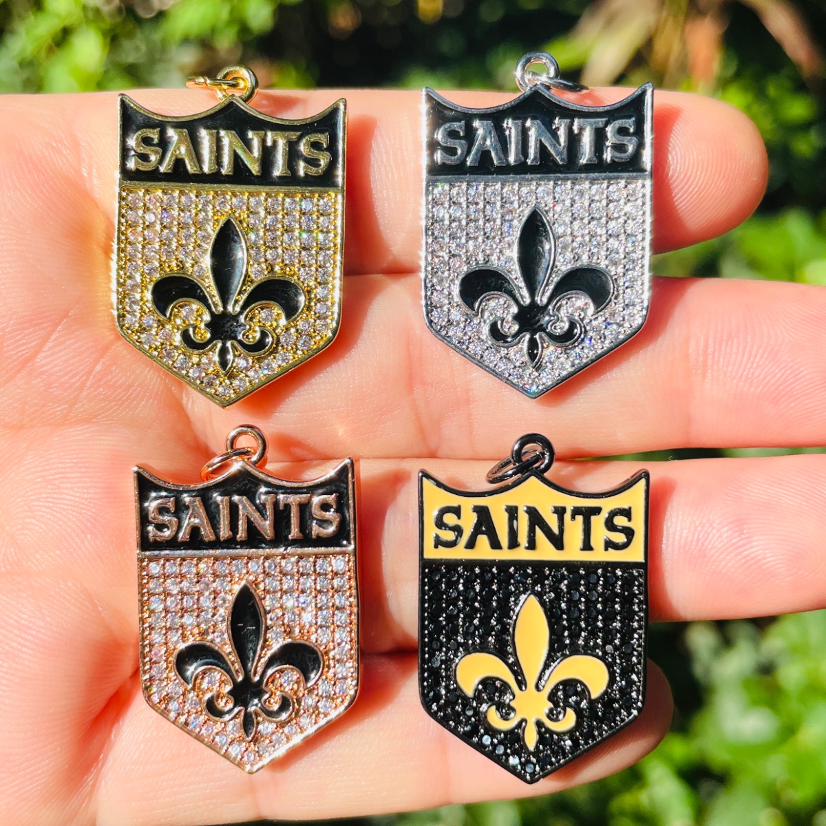 5pcs Micro Pave Fleur De Lis S - Jewelry Making New Orleans avaliação e preço