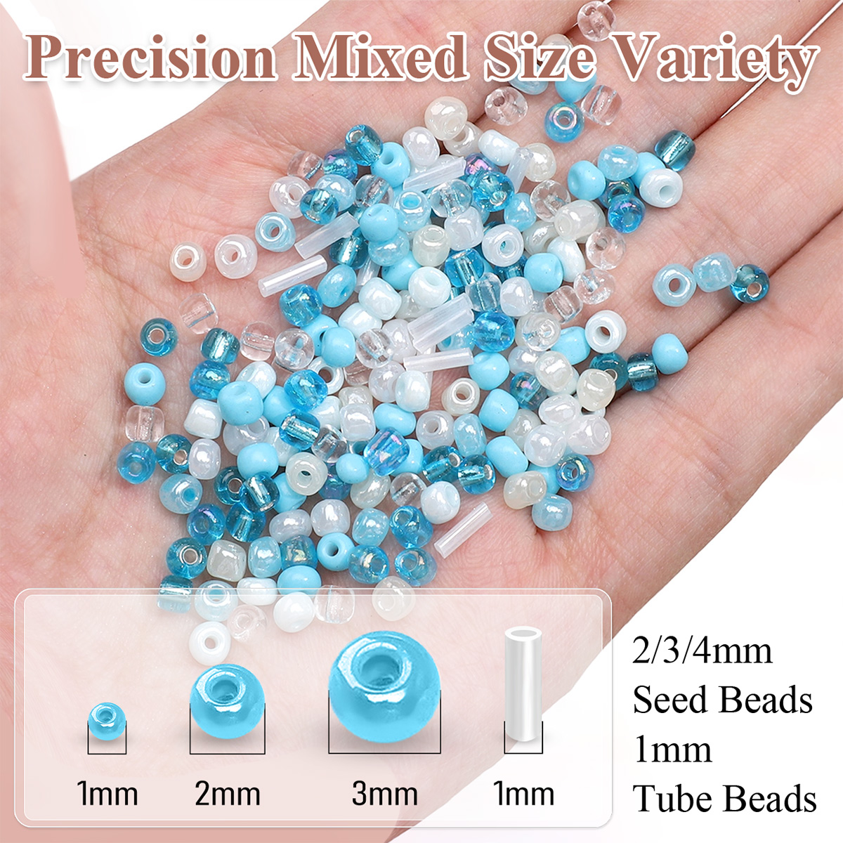 24 Grid Mixed Size Glass Seed  - Seed Bead Tube avaliação e preço