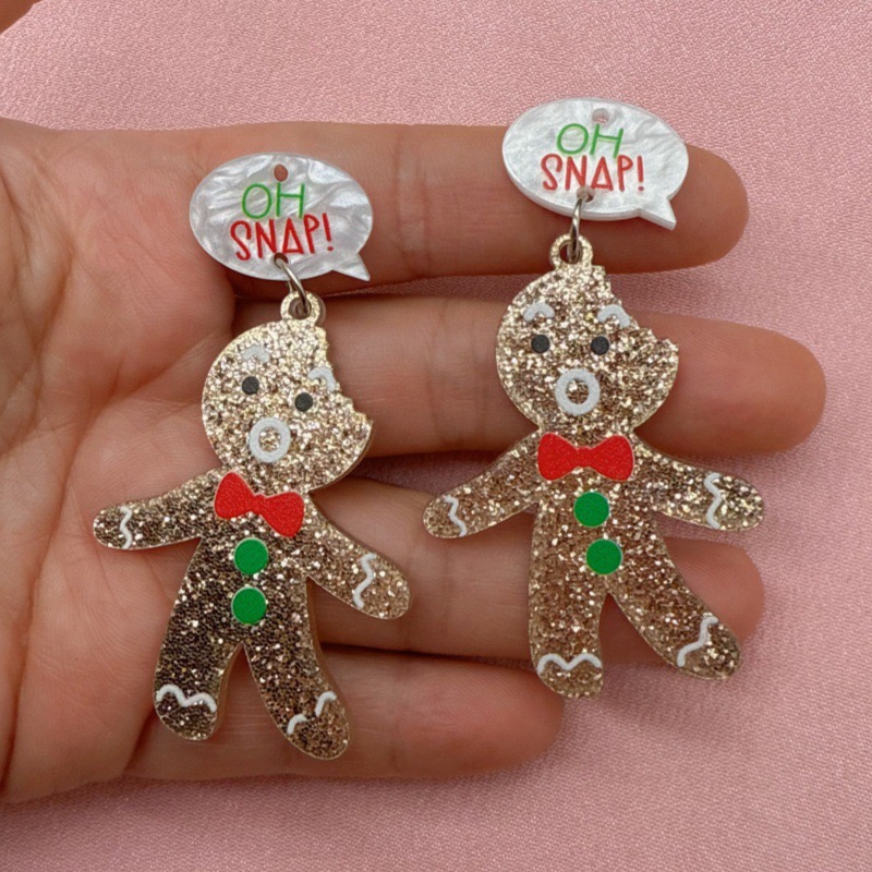10pcs Cute Christmas Gingerbre - Jewelry Making Accessories avaliação e preço