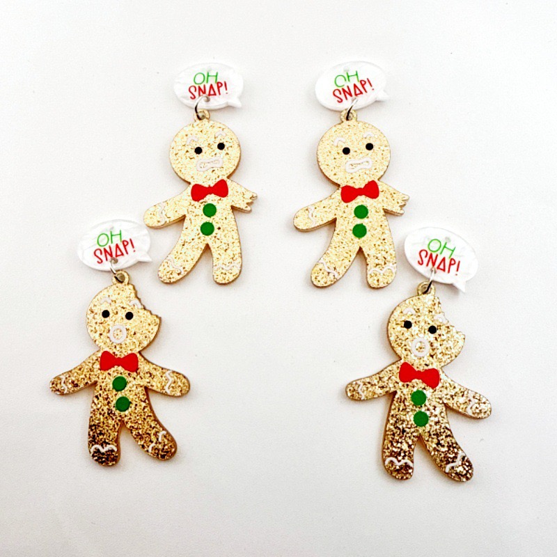10pcs Cute Christmas Gingerbre - Jewelry Making Accessories avaliação e preço