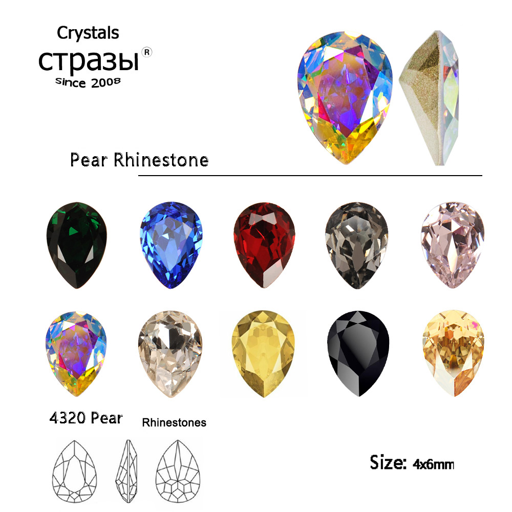 10PCS 4x6mm Pear Crystal Glitt - Crystal Bead Mix avaliação e preço