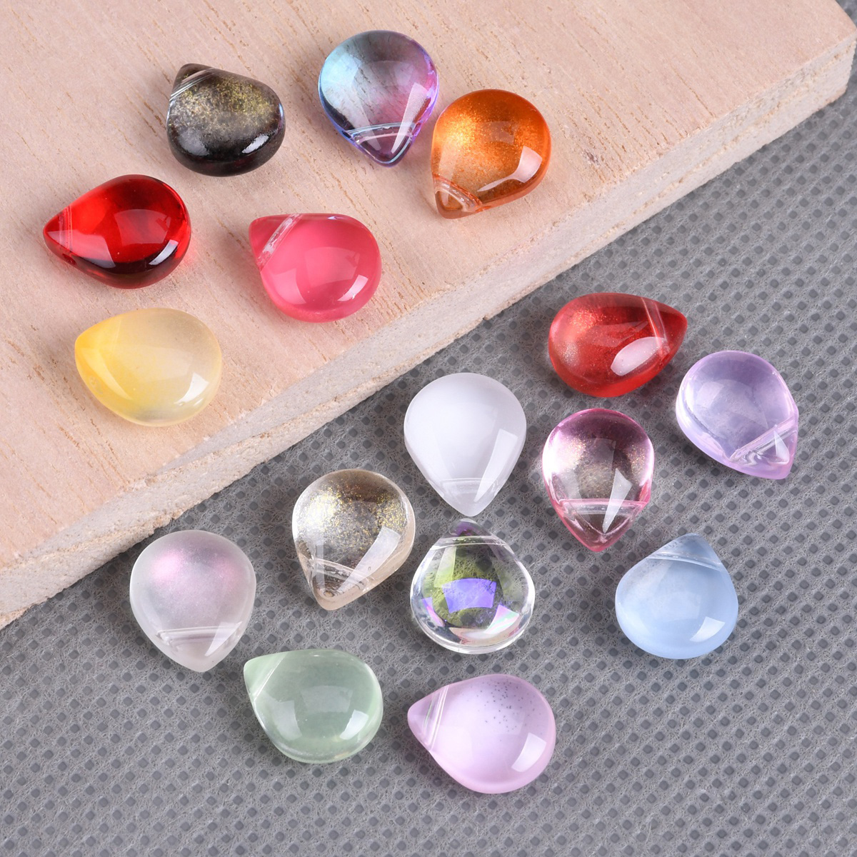 10pcs Flat Teardrop Shape 10x1 - Crystal Bead Mix avaliação e preço