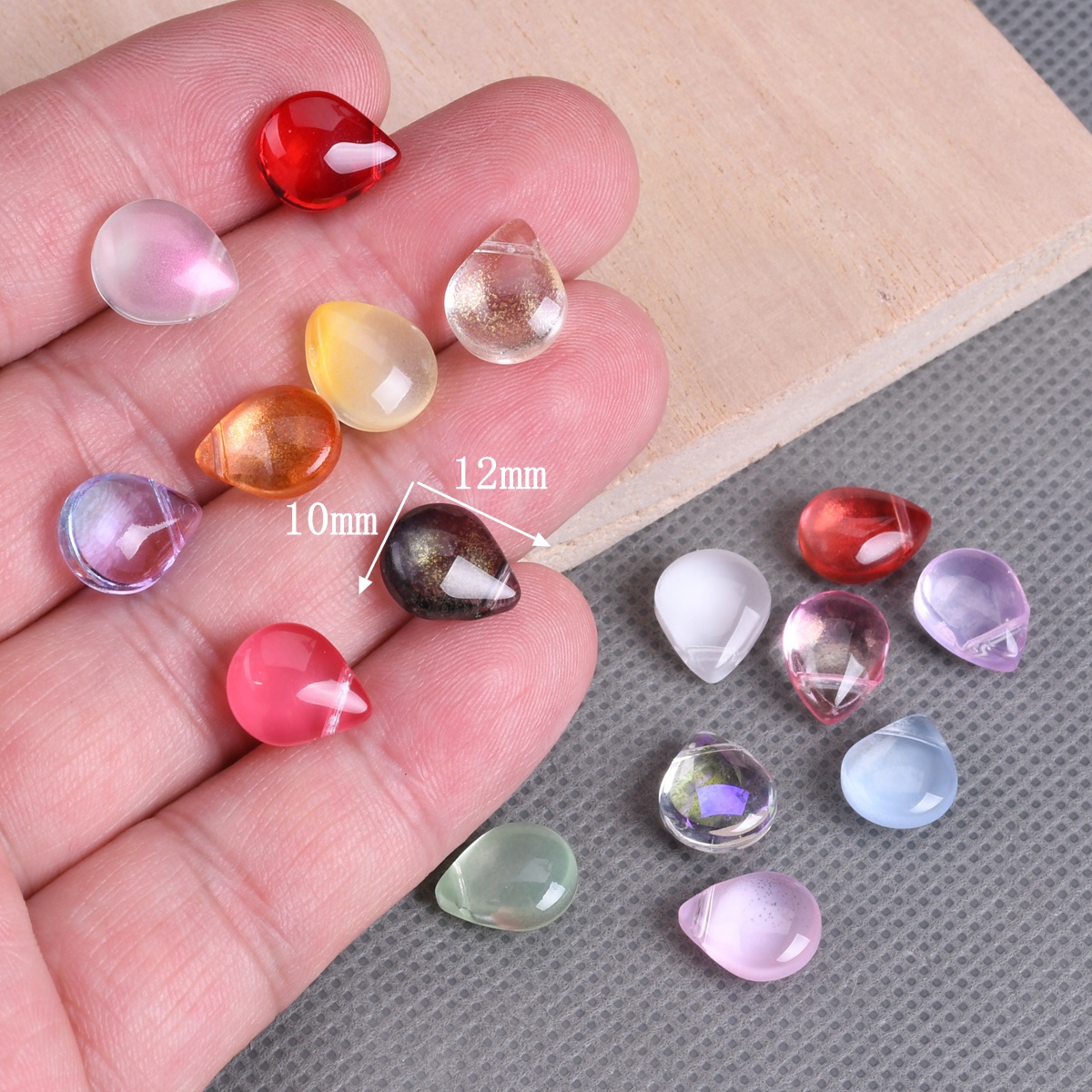 10pcs Flat Teardrop Shape 10x1 - Crystal Bead Mix avaliação e preço