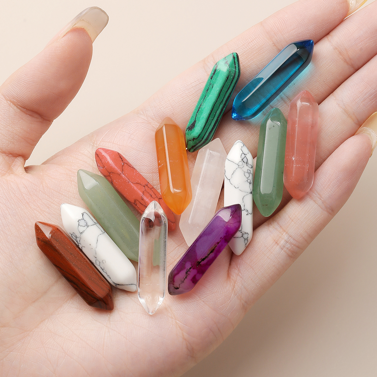 10 Pcs/lot Hexagonal Column Na - Crystal Bead Mix avaliação e preço