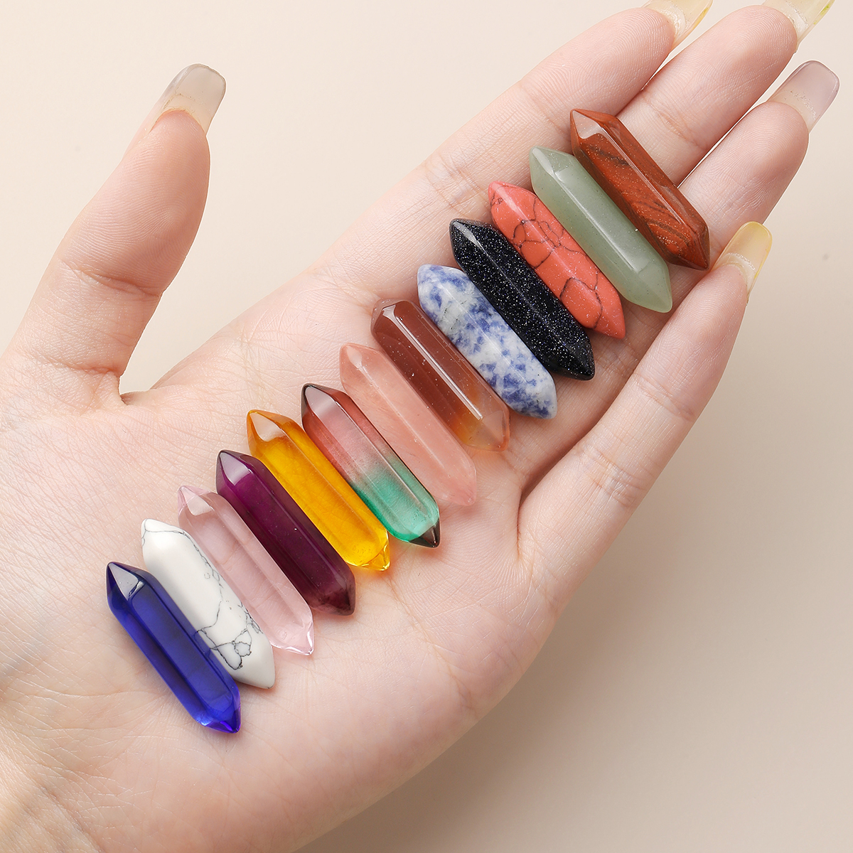 10 Pcs/lot Hexagonal Column Na - Crystal Bead Mix avaliação e preço