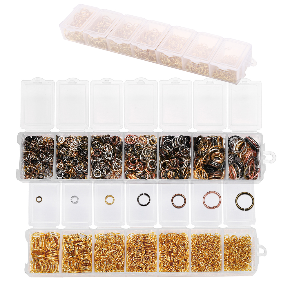 1370PCS/Set Mixed Metal Open J - Jump Ring Assorted avaliação e preço