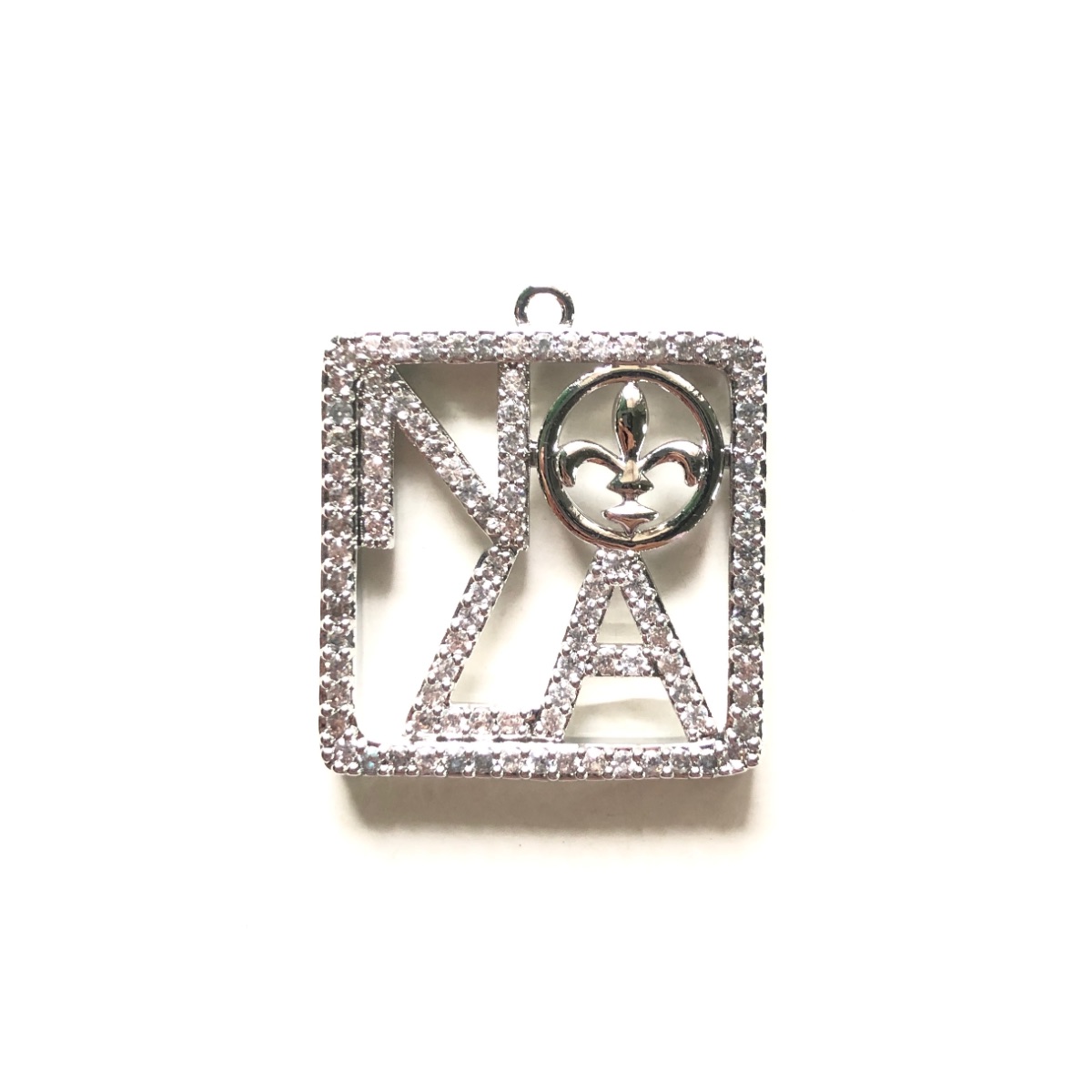 5pcs Zirconia Pave NOLA Fleur  - Jewelry Making New Orleans avaliação e preço