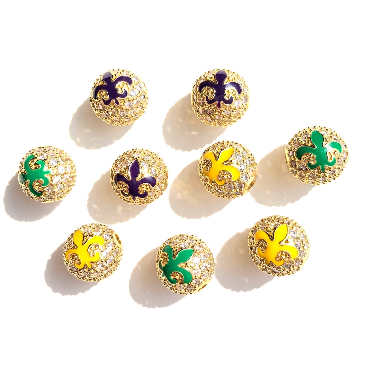 9pcs Green Yellow Purple New O - Jewelry Making New Orleans avaliação e preço