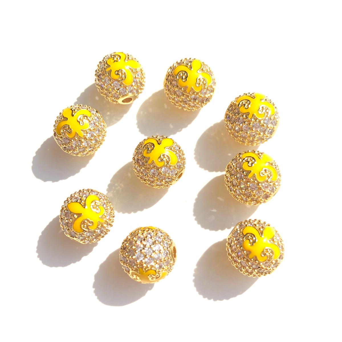 9pcs Green Yellow Purple New O - Jewelry Making New Orleans avaliação e preço