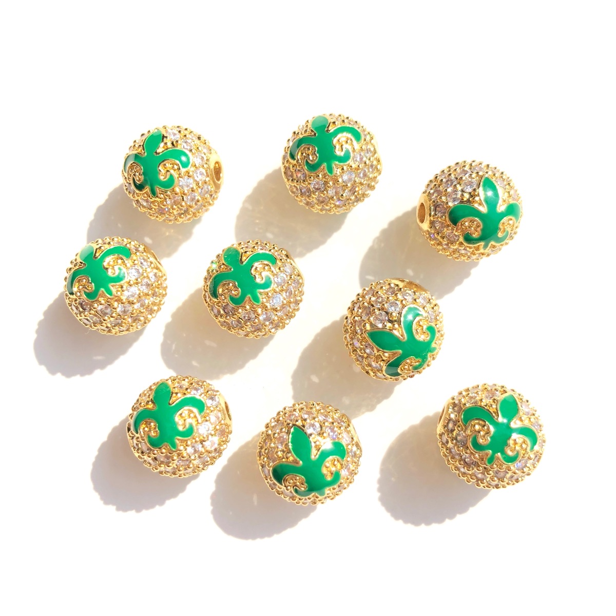 9pcs Green Yellow Purple New O - Jewelry Making New Orleans avaliação e preço