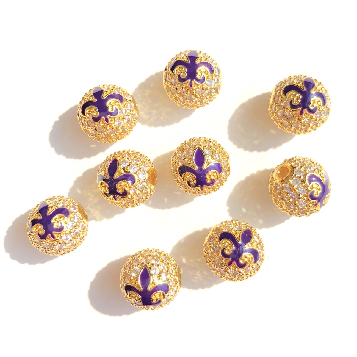 9pcs Green Yellow Purple New O - Jewelry Making New Orleans avaliação e preço