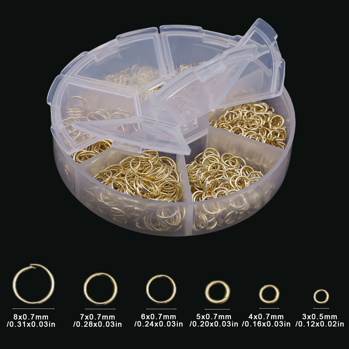 1set Mixed Sizes Open Jump Rin - Jump Ring Assorted avaliação e preço