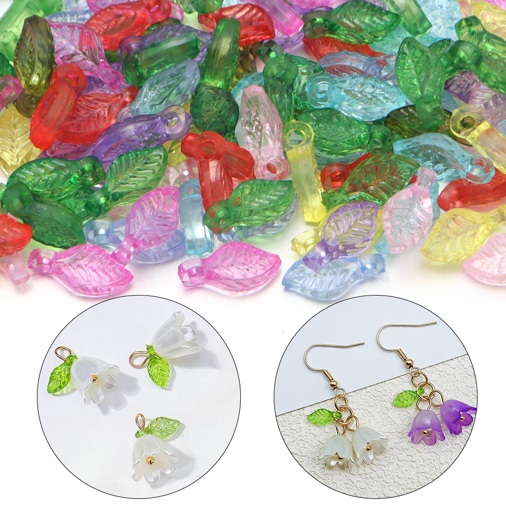 200pcs/lot Green Leaves Glass  - Crystal Bead Mix avaliação e preço