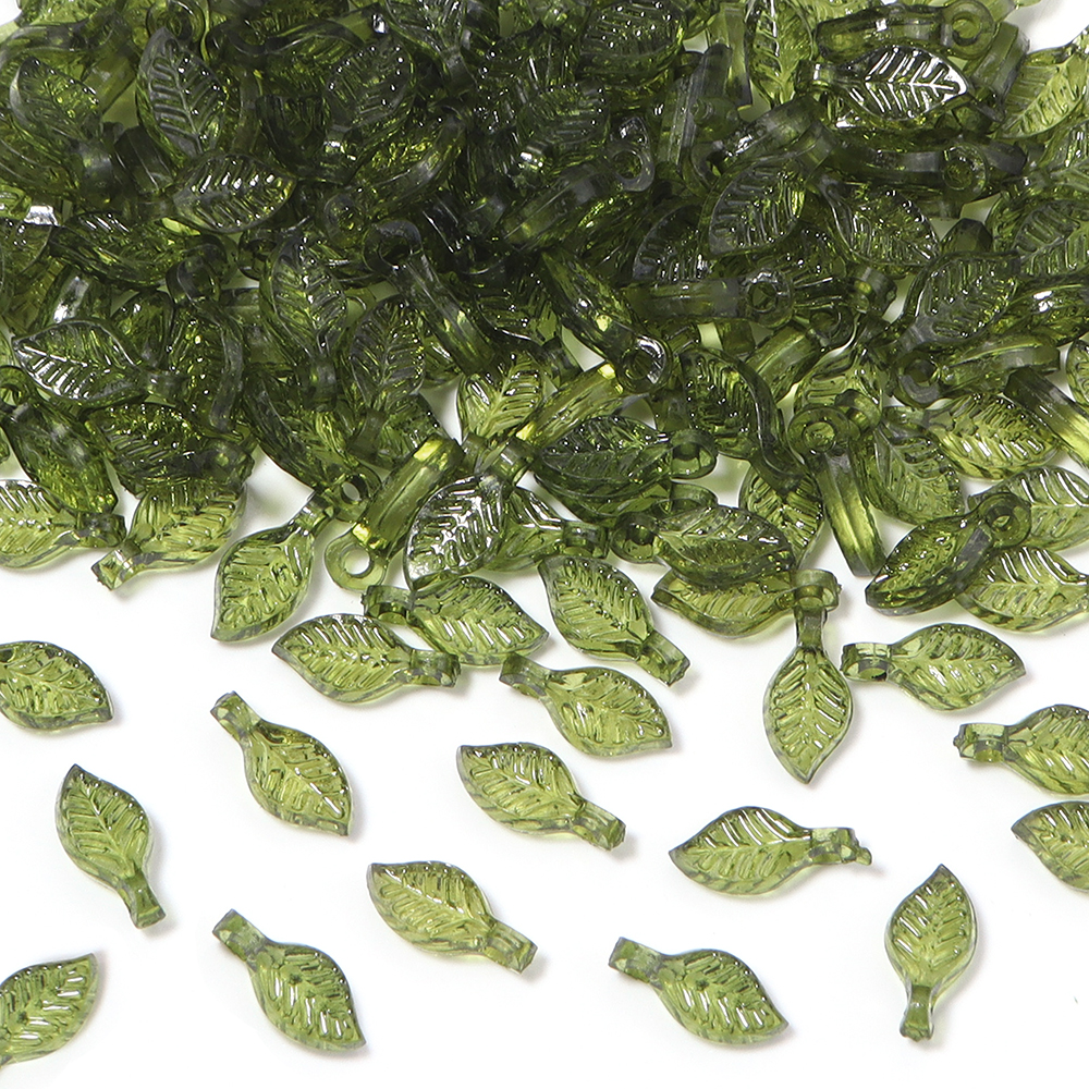 200pcs/lot Green Leaves Glass  - Crystal Bead Mix avaliação e preço