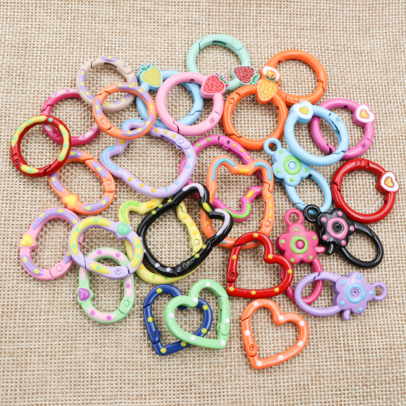 10pcs Random Colors Mix Heart  - Jump Ring Assorted avaliação e preço