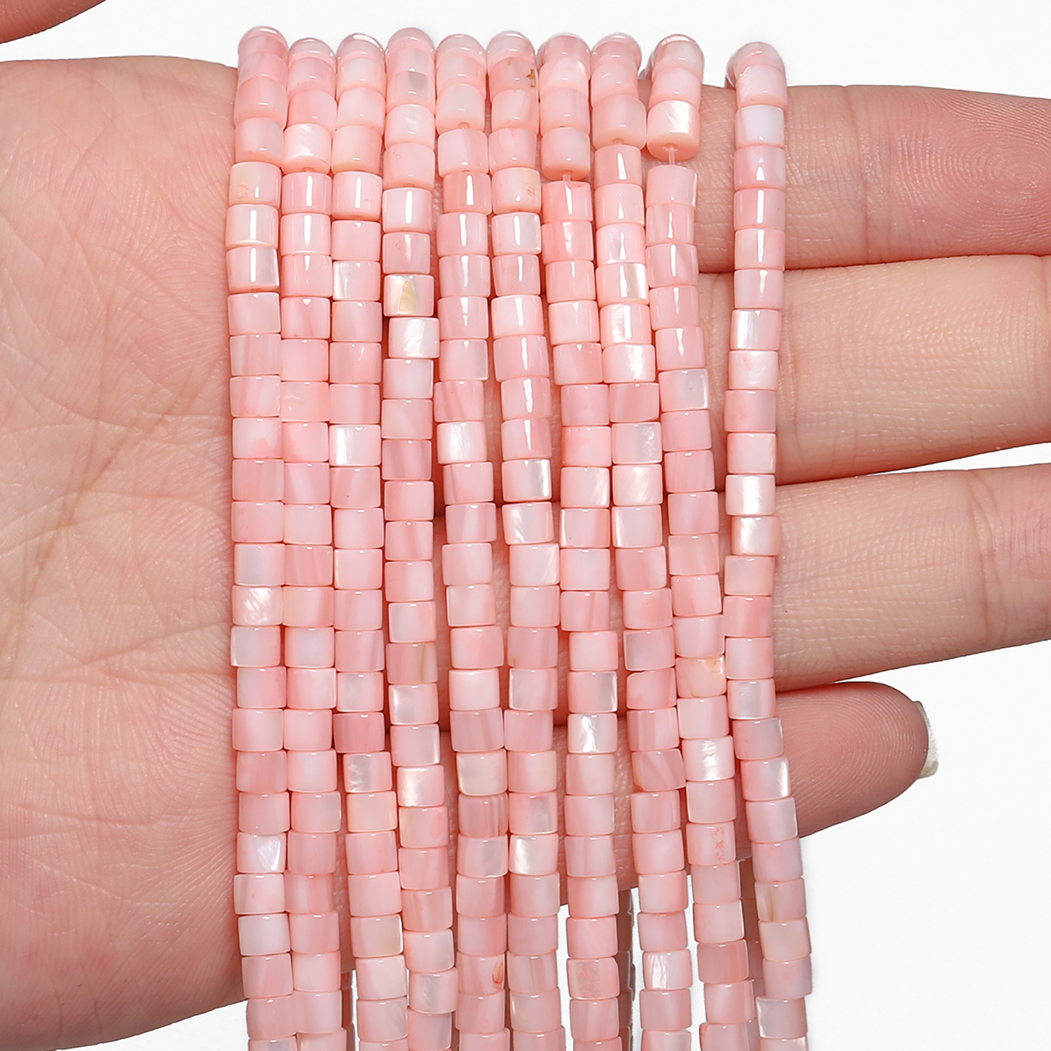 Pink Shell Pearl Natural Stone - Seed Bead Tube avaliação e preço