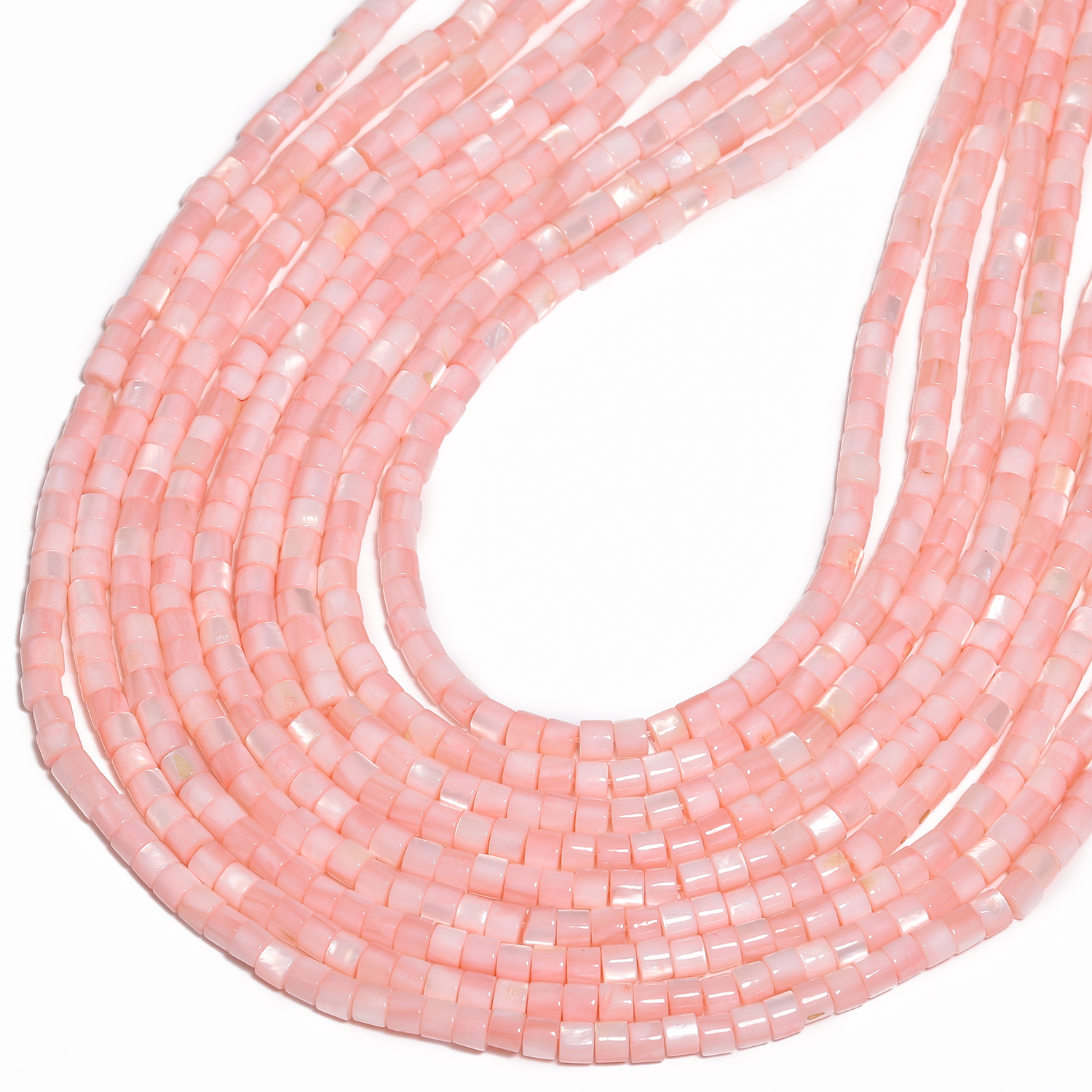 Pink Shell Pearl Natural Stone - Seed Bead Tube avaliação e preço