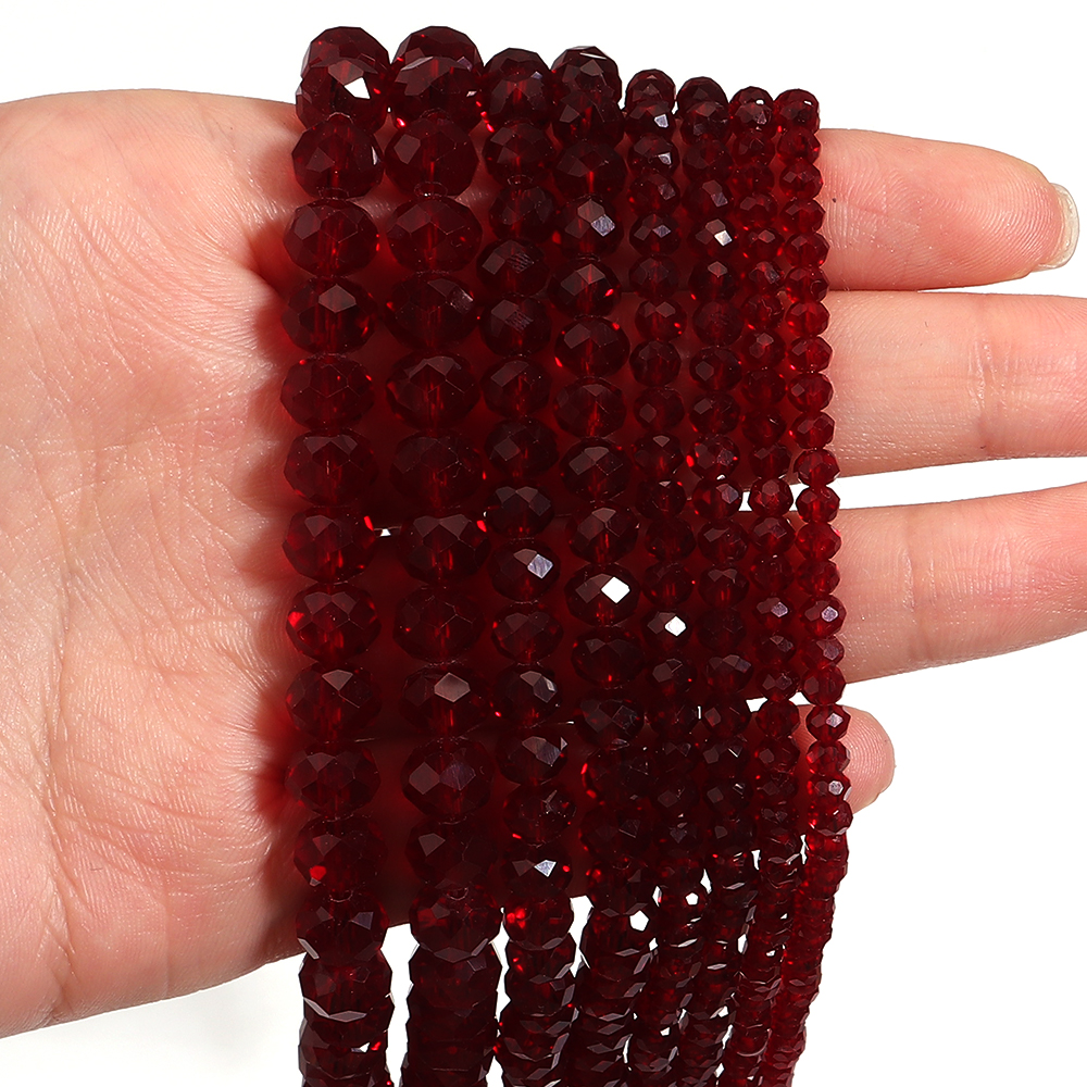 1strand/lot Pomegranate Red Fa - Crystal Bead Mix avaliação e preço