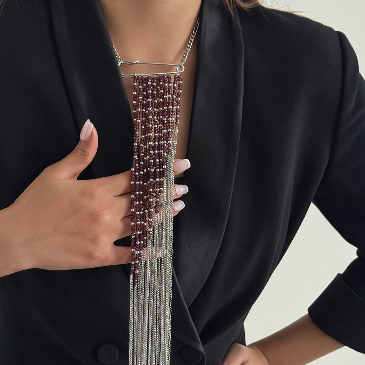 Silver Color Tassel Chain Broo - Jewelry Making Accessories avaliação e preço