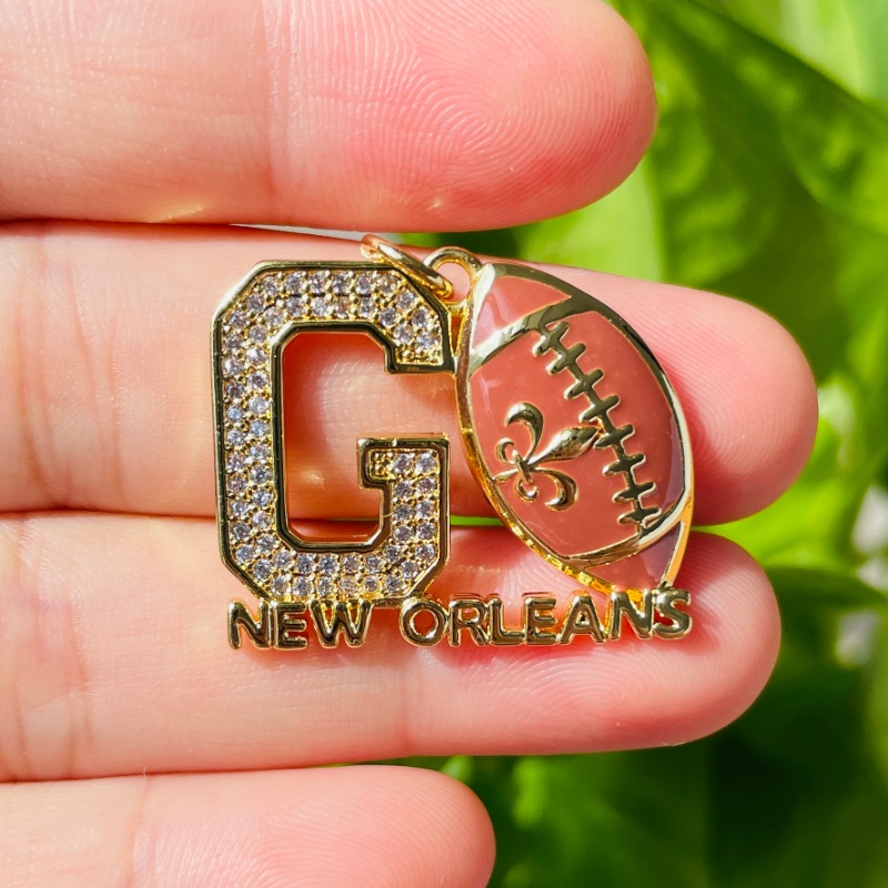 5pcs Micro Pave GO NEW ORLEANS - Jewelry Making New Orleans avaliação e preço