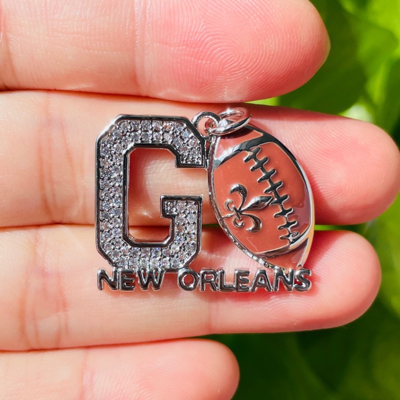 5pcs Micro Pave GO NEW ORLEANS - Jewelry Making New Orleans avaliação e preço
