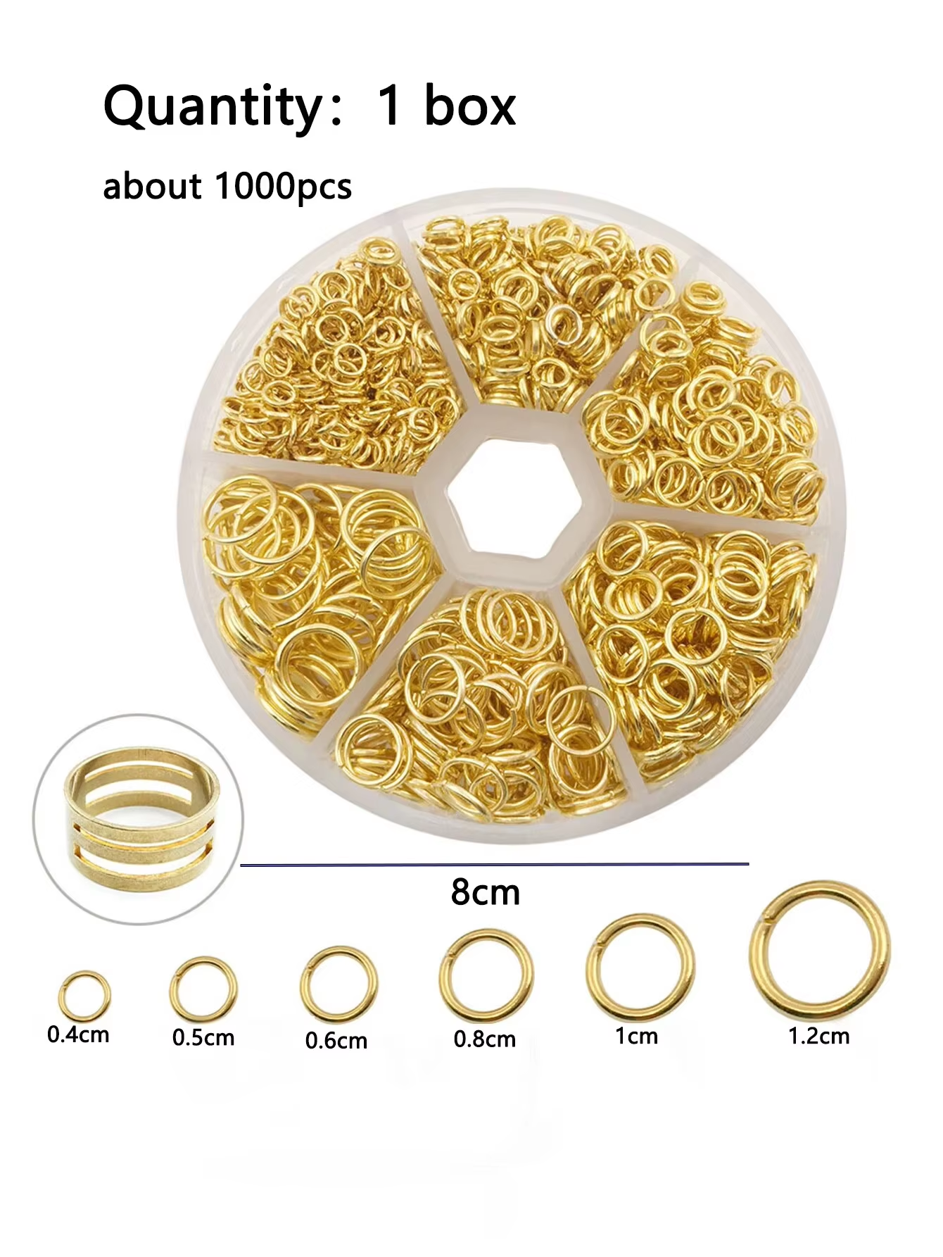Mixed 6 Sizes Open Jump Rings, - Jump Ring Assorted avaliação e preço