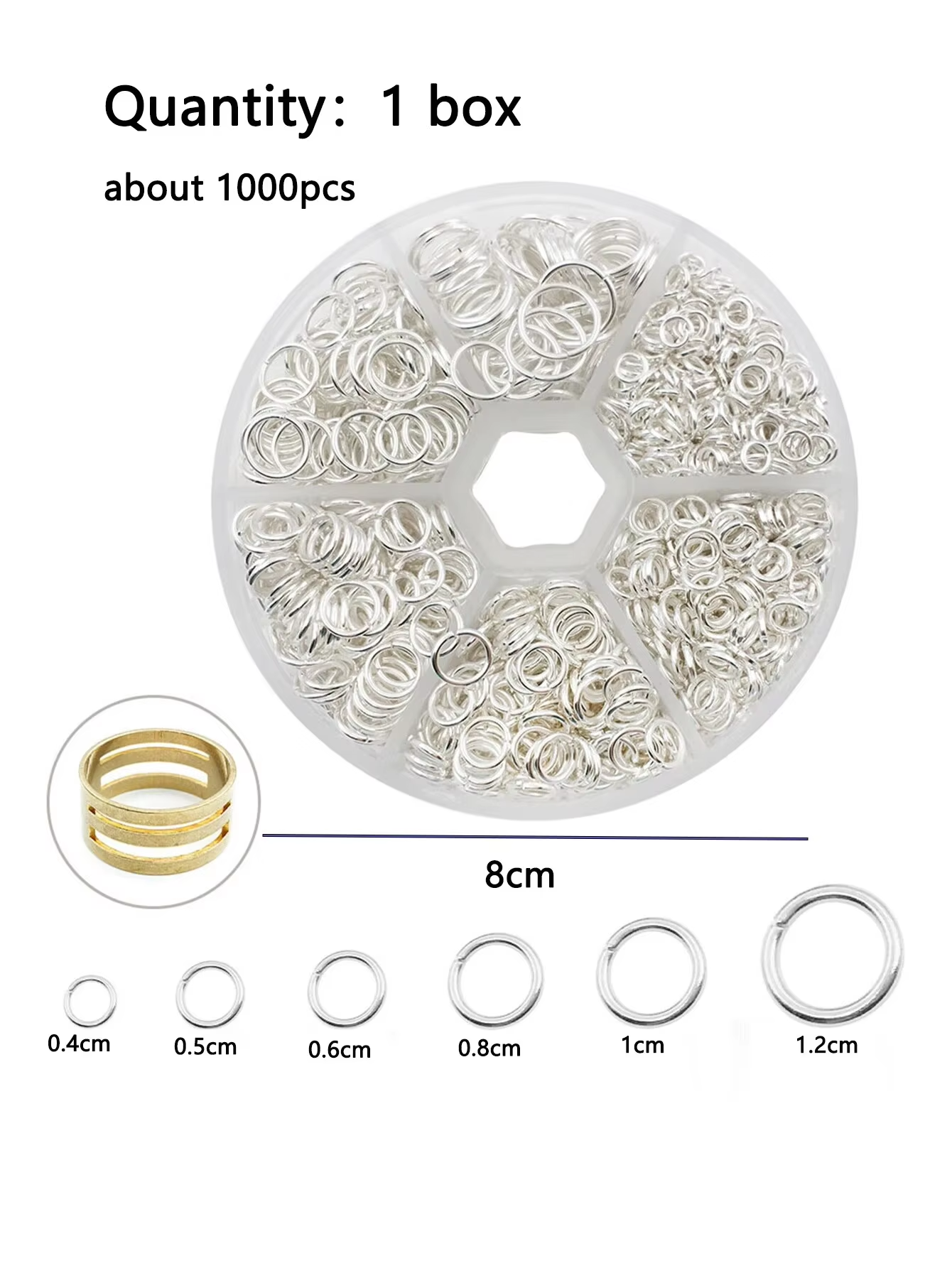 Mixed 6 Sizes Open Jump Rings, - Jump Ring Assorted avaliação e preço