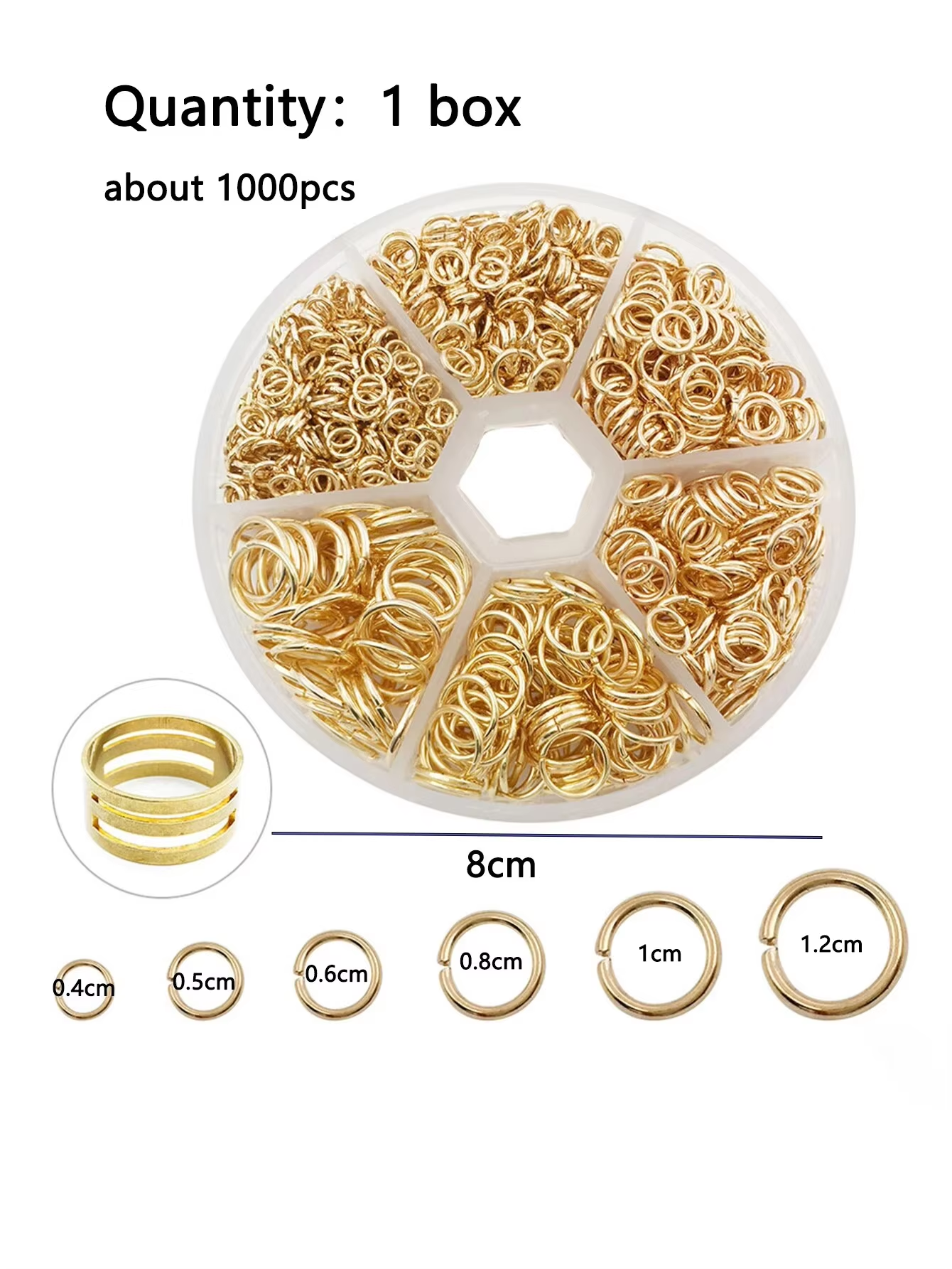 Mixed 6 Sizes Open Jump Rings, - Jump Ring Assorted avaliação e preço