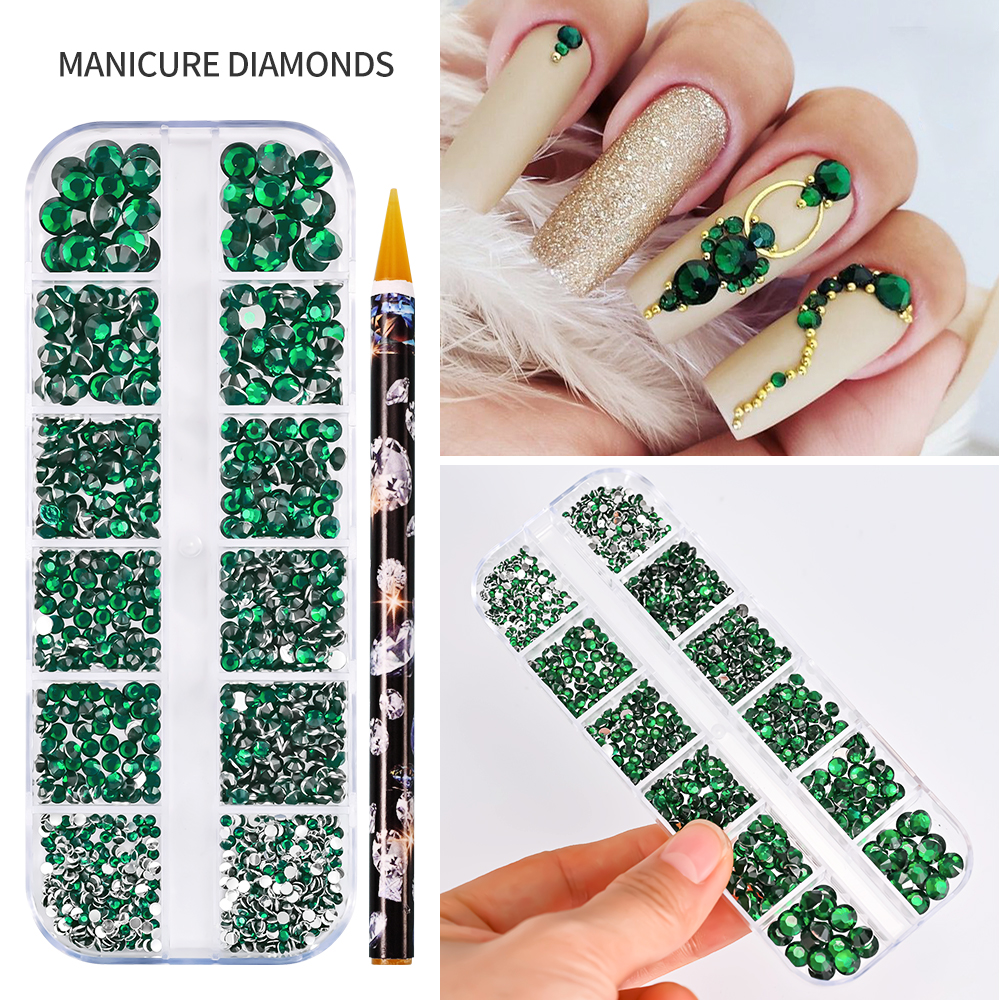 12grid Green Glass Crystal Gem - Crystal Bead Mix avaliação e preço