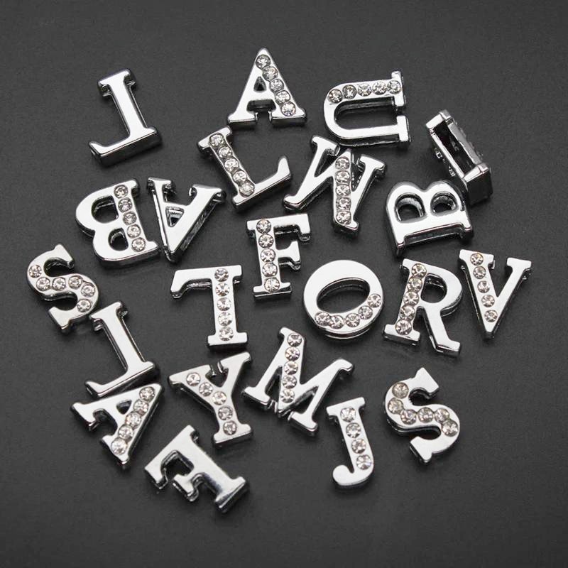 50PC/lot Hole 8MM Slide Letter - Crystal Bead Mix avaliação e preço