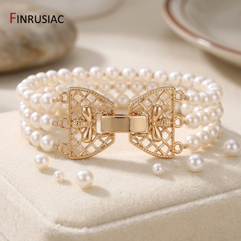14K Gold Plated Brass 3-Row Pe - Jewelry Making Ideas avaliação e preço