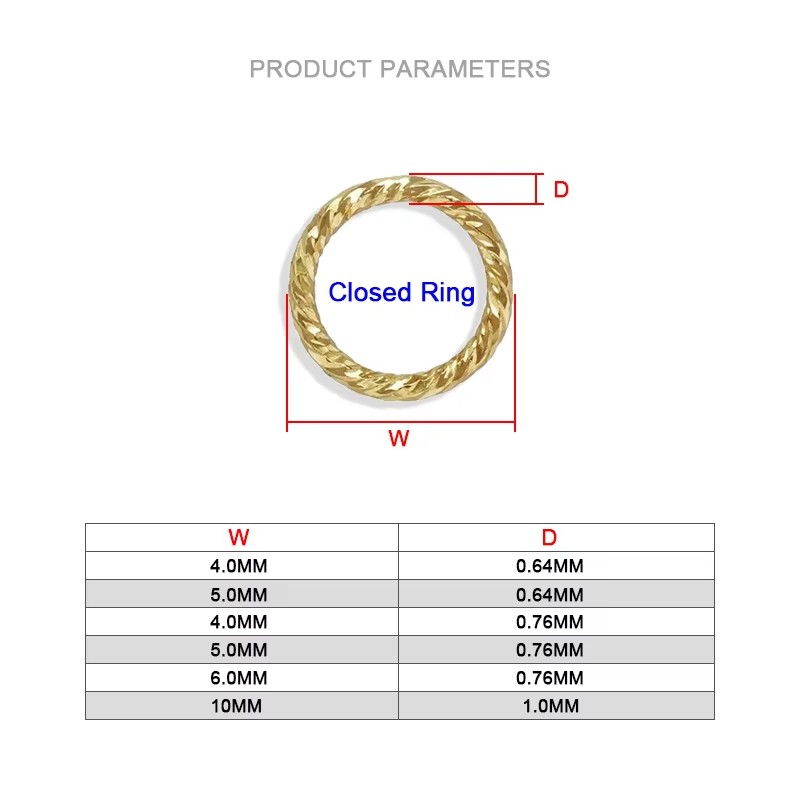 14K Gold Filled Sparkle Closed - Jump Ring Assorted avaliação e preço