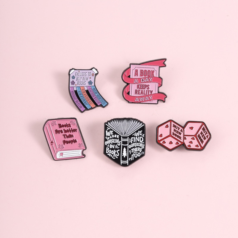 5Pcs Book Lover Enamel Pins Se - Jewelry Making Journal avaliação e preço