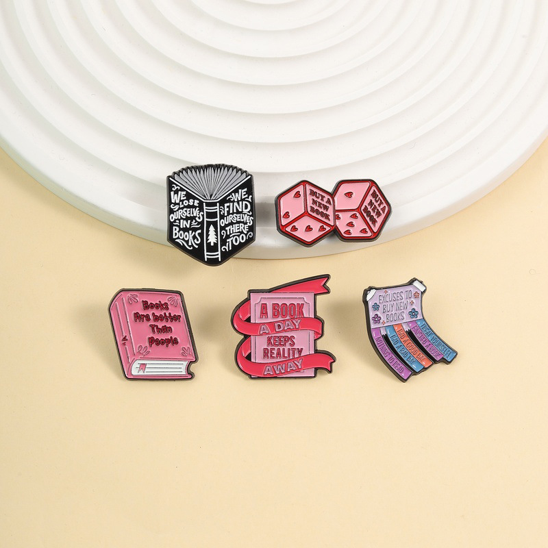 5Pcs Book Lover Enamel Pins Se - Jewelry Making Journal avaliação e preço
